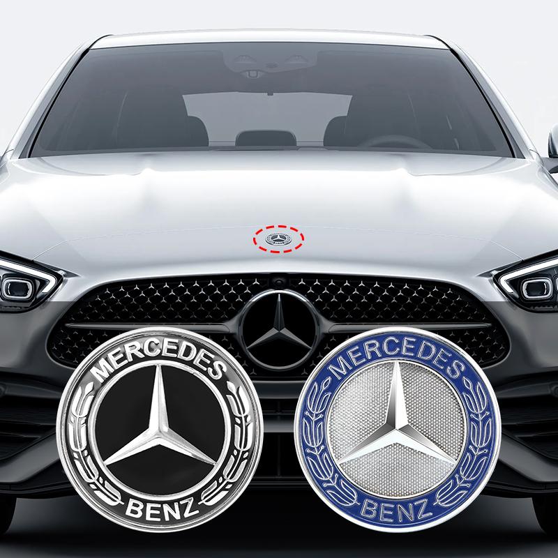 TVE4 Ornaments Car Metal Flat Hood Emblem Front Badge Logo For Mercedes Benz
