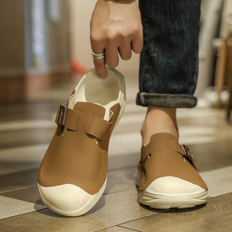 Мода Модный тренд Повседневные полушлепанцы для мужских 2025 Весна Новинка Толстая подошва Ретро Удобные Слипоны Драггеры Пляжные Массивные Сандалии