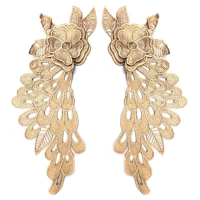 Кружевной воротник, растворимый в воде, вышитый корсаж из полиэфирного шелка, трехмерная полая пара, переводная картинка, крылья, аксессуары для DIY