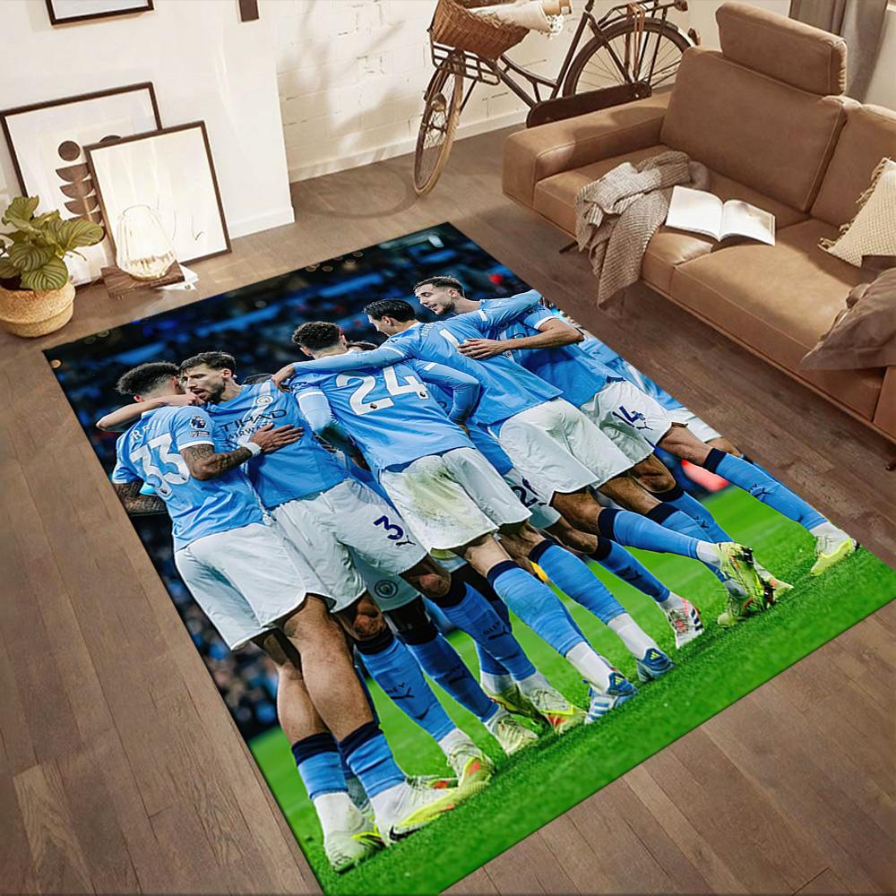 Manchester City Floor Mat Suitable For Foyer Game Room Outdoor Kitchen Antislip Carpet Anime Office Decor Perfect Gift For Womenmen