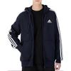 Men's adidas 3S Fl Fz Hd Cardigan Jacket Navy Blue GK9053