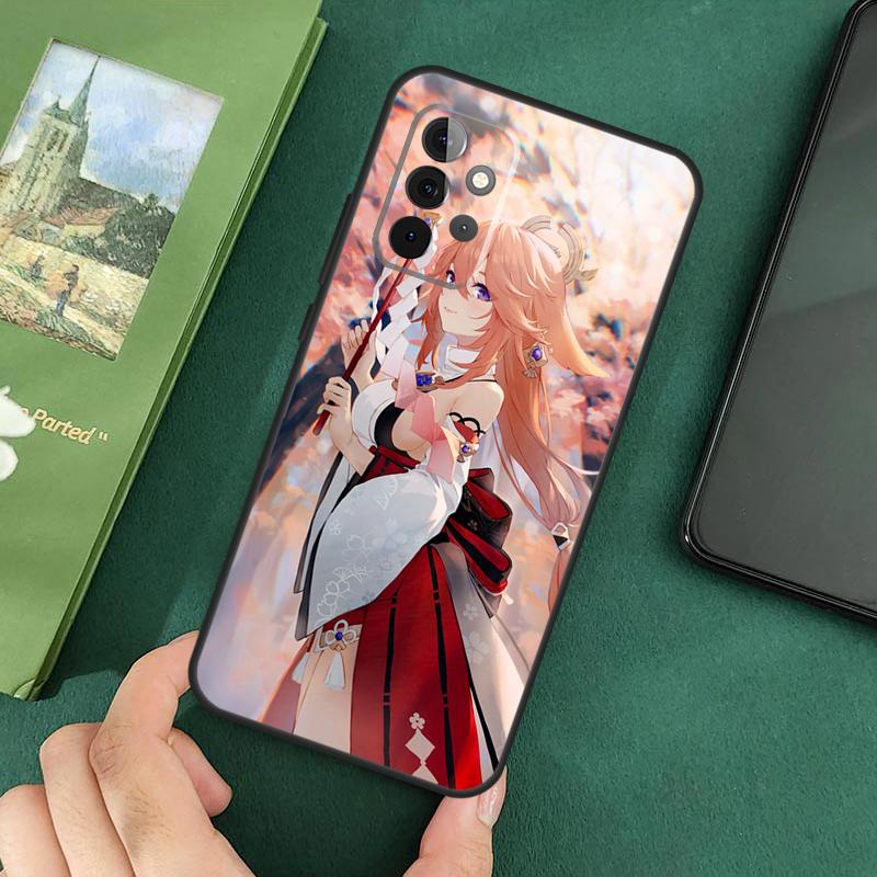 Чехол Genshin Impact Яэ Мико для Samsung Galaxy A54 A52S A52 A32 A22 A12 A72 A33 A53 A73 A14 A70 A51 A71