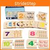 Educational Wooden Puzzle With Numbers And Animal Food Matching For Kids