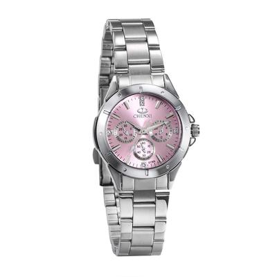 Часы JewelryWe Watch водонепроницаемые популярные милые аналоговые часы с браслетом из нержавеющей стали для бизнеса и повседневного использования на день рождения, годовщину, рождественский подарок розового цвета
