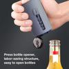 3-In-1 Beer Bottle Opener Magnet Beer Opener Stainless Steel Push Down Opener Wine Beer Soda Cap Opener Kitchen Accessories 2025