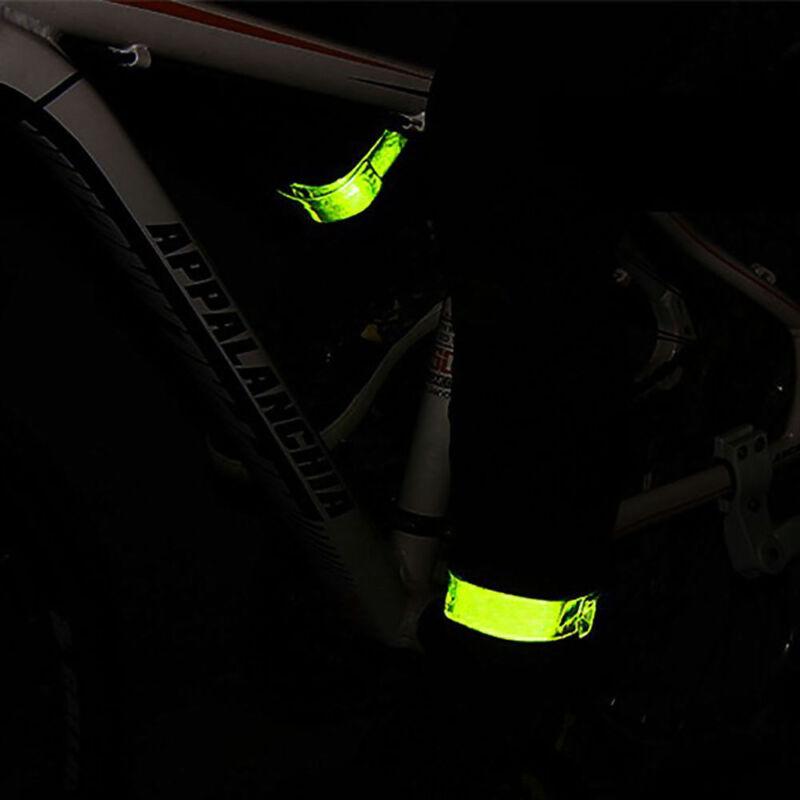5pcs Reflective Night Safety Slap Wrap Band Ankle Leg Wrist Arm Cycling Jogging