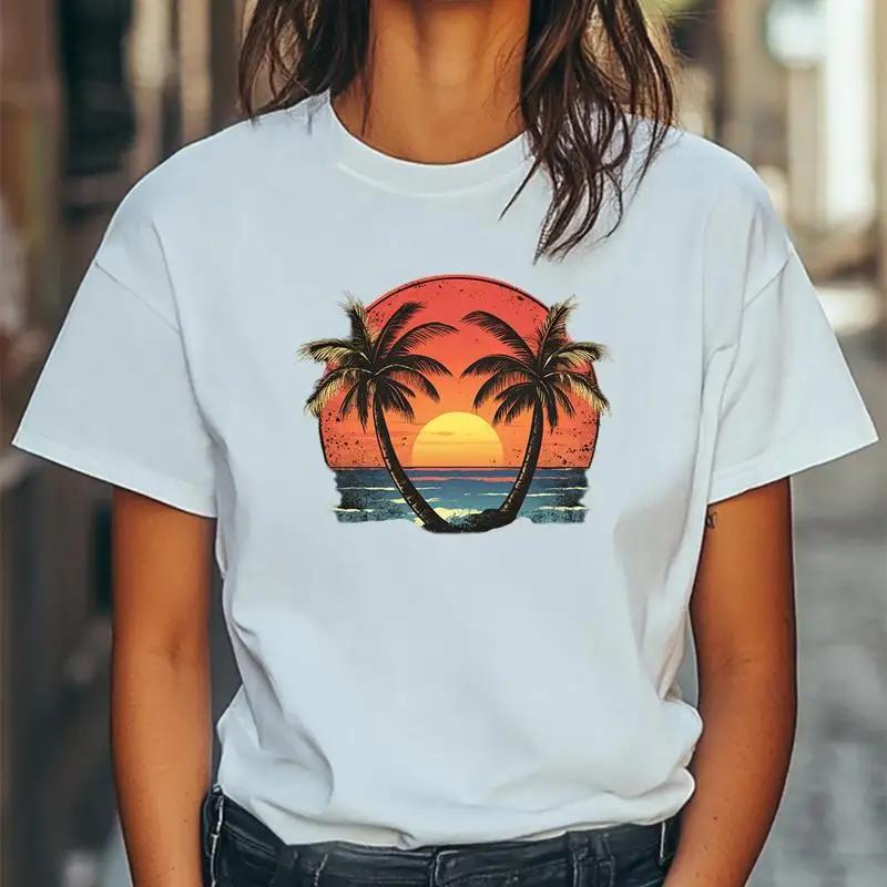 Palm Tree Graphic Unisex T Shirt Unisex Unisex Trendy Tee Tropical Casual T Shirt