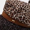 Leopard Print Beret Hat for Women Retro Heart Metal Badge Vintage French Style Warm Autumn Winter Painter Cap