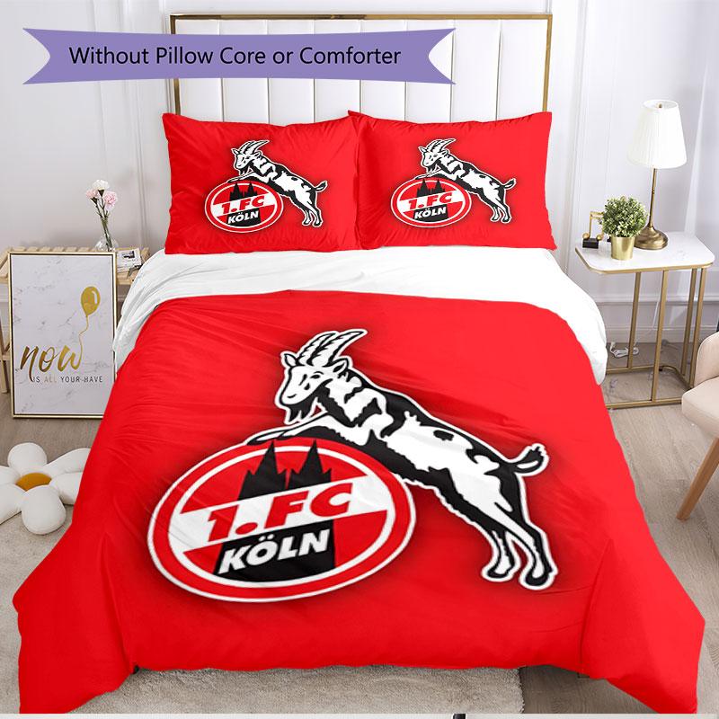 3pcs Duvet Cover Set (1*Duvet Cover + 2*Pillowcase, Without Core), FC Koln Print Soft All‑Season Bedding Set, Home Bedroom Decor Gift