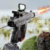 Электрический водяной пистолет Uzi с реалистичным пламенем из ствола, Водяной пистолет высокого давления для летних водных сражений в бассейне, Игрушки для взрослых
