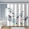 1 шт. Акварельная шторка для душа с принтом одуванчика и стрекозы, водонепроницаемая полиэстеровая ткань с крючками, украшение для ванной комнаты и дома