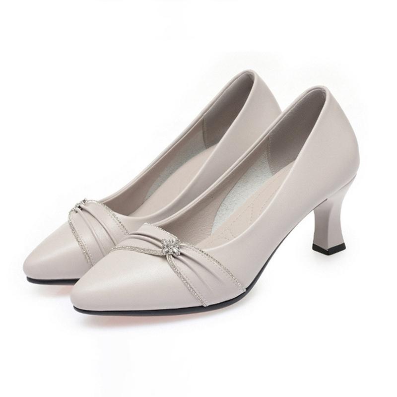 2025 Новые женские туфли на высоком каблуке Женская обувь Корейская версия Острый носок Мелкий вырез Женские туфли-шпильки