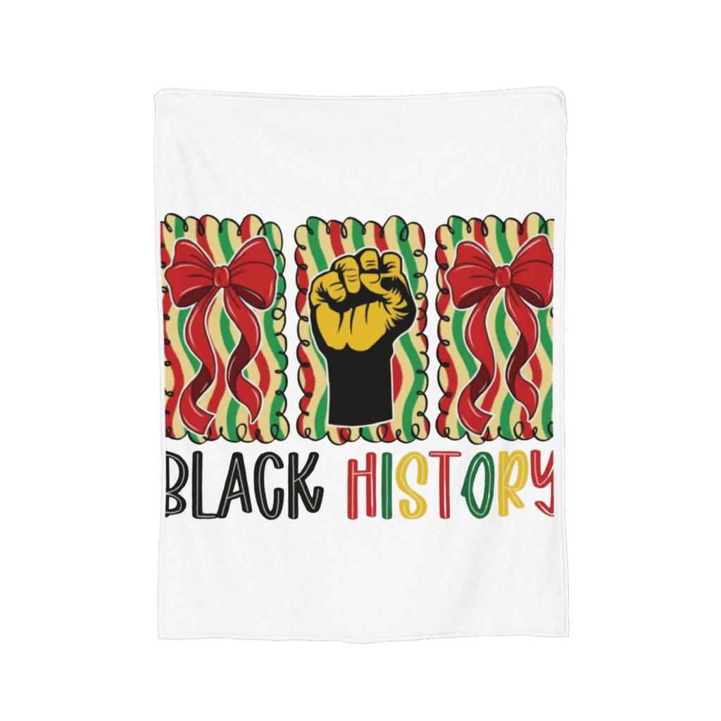 Black History Knitted Blanket Fleece Super Warm Throw Blanket for Bedroom Sofa Bedroom Quilt