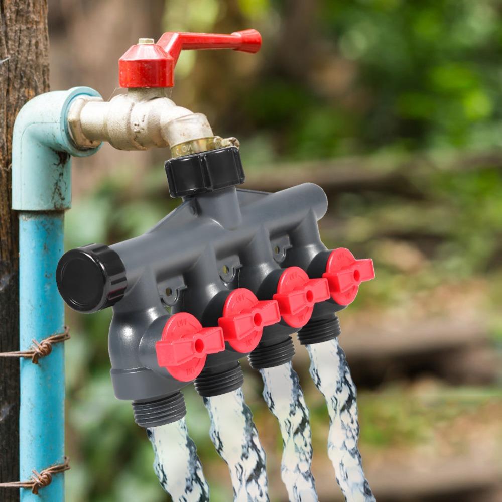 4 Way 4 Way Hose Splitter Plastic Garden Hose Splitter Durable Water Tap Splitter Home Garden