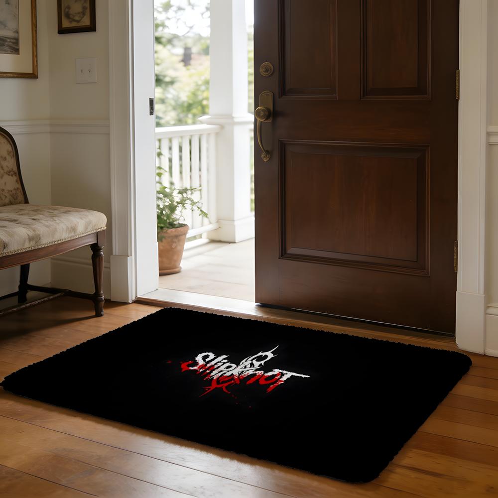 Floor Mat Soft Flannel Rug Non-Slip Absorbent Mat for Bathroom Bedroom Home Decor Rock Band S-slipknot
