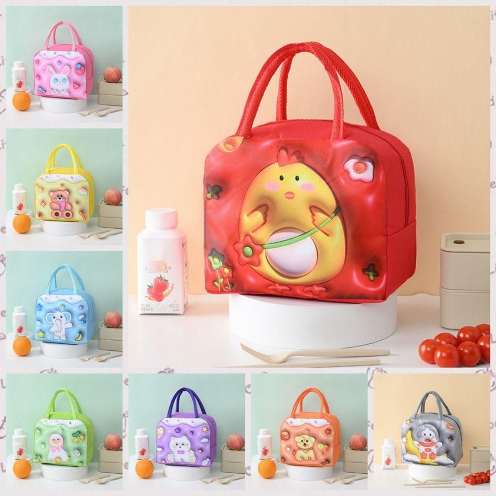 Thickened 3D Cartoon Insulated Lunch Bag Handheld Cool Food Bag Portable Cartoon Lunch Bag Camping