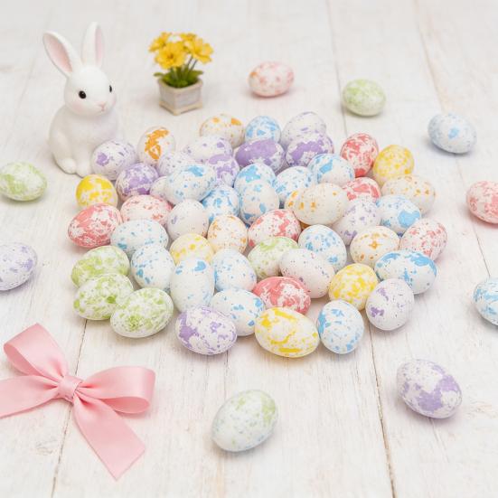 Пенопластовые пасхальные яйца Реалистичные украшения в виде птичьих яиц Разноцветные пенопластовые яйца Сувениры для весенней вечеринки Наполнители для корзин
