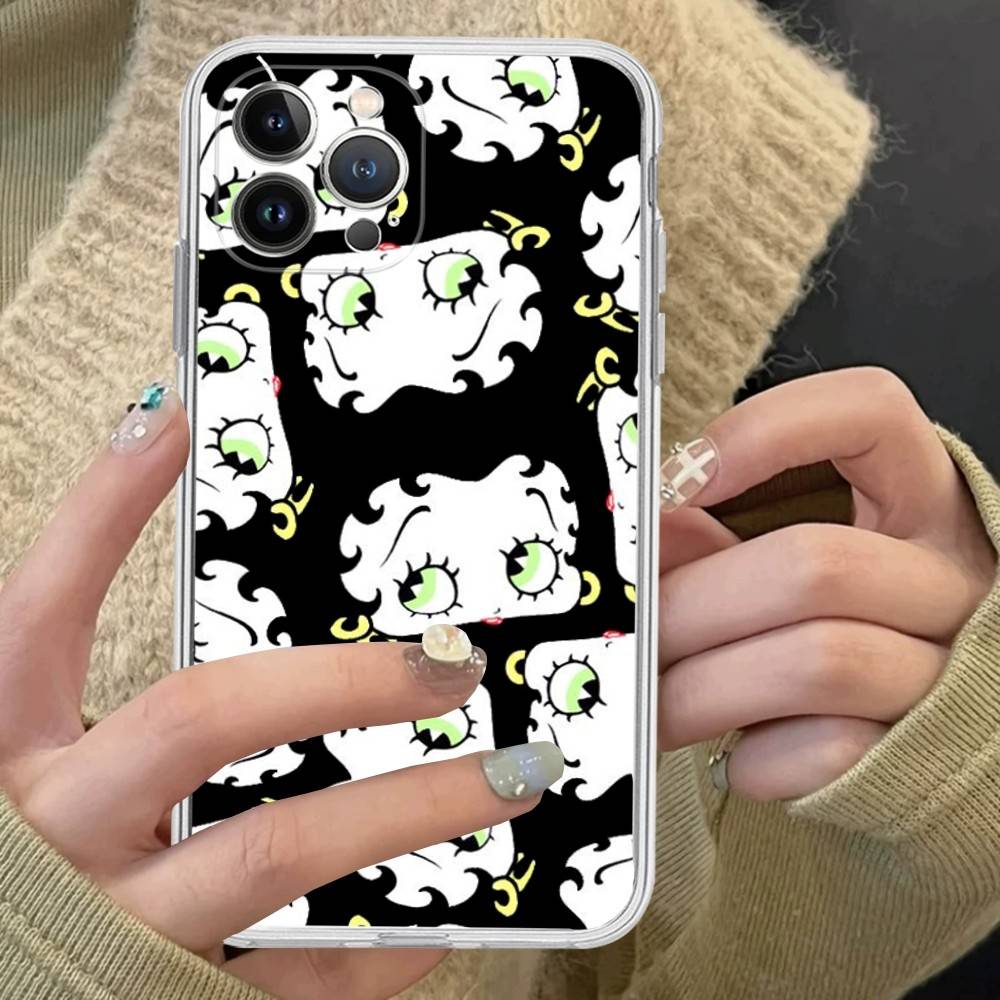 Анимация B-Бетти Буп Прозрачный ТПУ Чехол для Телефона Для IPhone 17 11 12 13 14 15 16 Pro Max 16 Plus Чехол