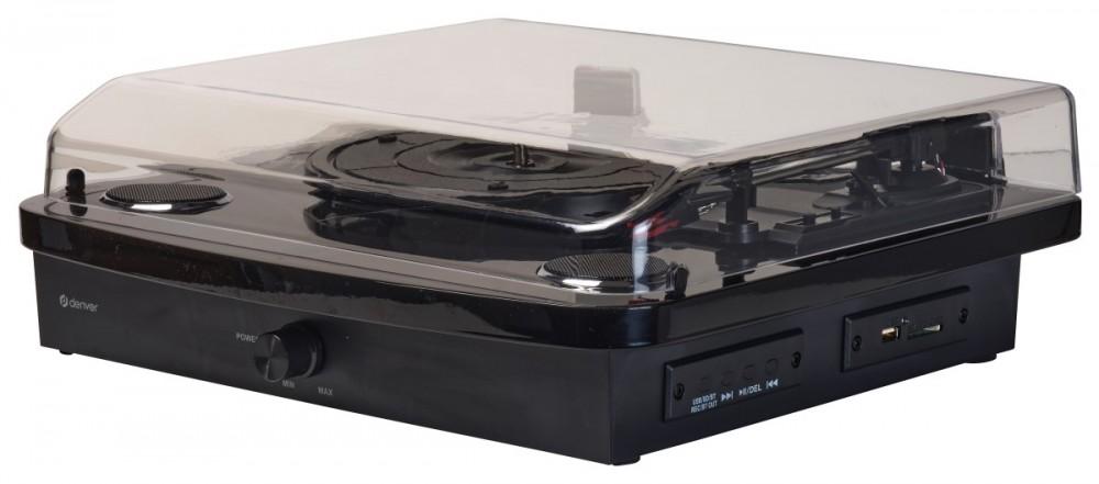 Denver Vpl-230 - Gramofon Z Wbudowanymi Głośnikami, Bluetooth, Usb I Gniazdem Kart Sd I Mp3, Czarny