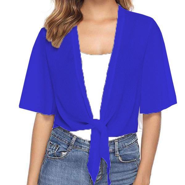 Solid Color Short Sleeve Women's Chiffon Dress Wedding Cape Soft Chiffon Plus Size