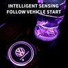 VW 1/2pcs Car Luminous Coasters Water Cup Mat Holder Auto Styling For VW GTI Jetta Golf Beetle CC EOS R32 MK4 golf 4 motion MTM