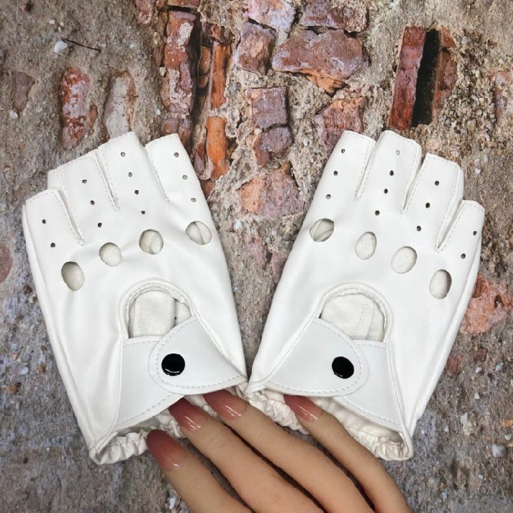 Панк-перчатки без пальцев с сетчатыми вставками Бунтарский стиль Идеально для рейвов Тематических вечеринок