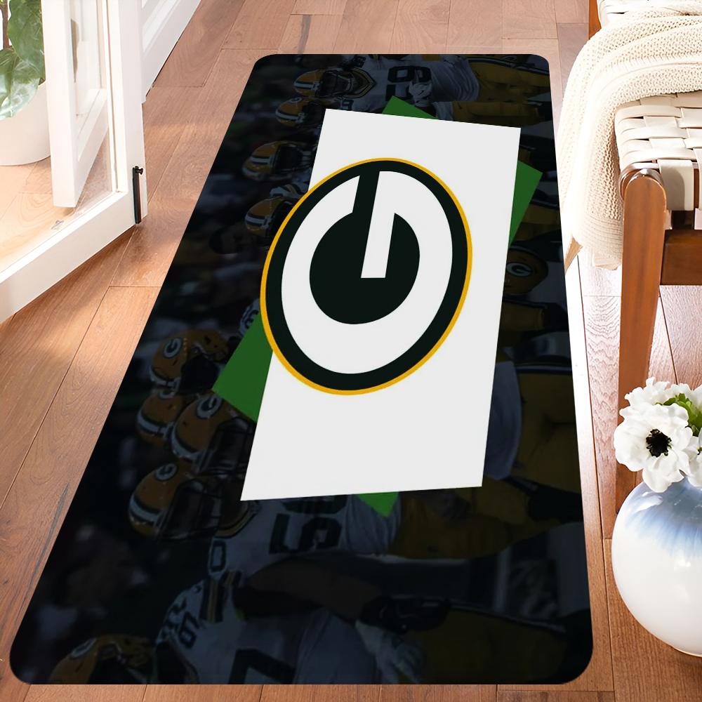 Зелёный Бэй Пэкерс Комнатные коврики Противоскользящие Впитывающие воду Длинный коврик-подушка Коврик для спальни Бытовые ковры