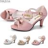 Women Ladies Summer Fashion Peep Toe Butterfly Knot Causal Single Shoes Sandals