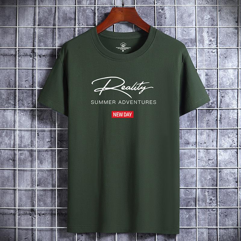 QICED Хлопковая футболка с коротким рукавом, мужская модная свободная рубашка с половиной рукава, сострадательная рубашка с принтом