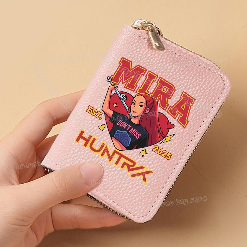 Идеальные K-Pop Охотники на Демонов Женские Короткие Кошельки Искусственная Кожа Держатель для Кредитных Карт Многослотовый Маленький Кошелек на Молнии Женский Клатч Кошелек для Мелочи
