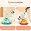 Четырехуровневая игрушка для кошек Вращающийся шар Игровое блюдо для кошек Автоматическая палочка для игры с кошками Перо Вращающийся шар для кошек Игрушка-игра Космическая башня