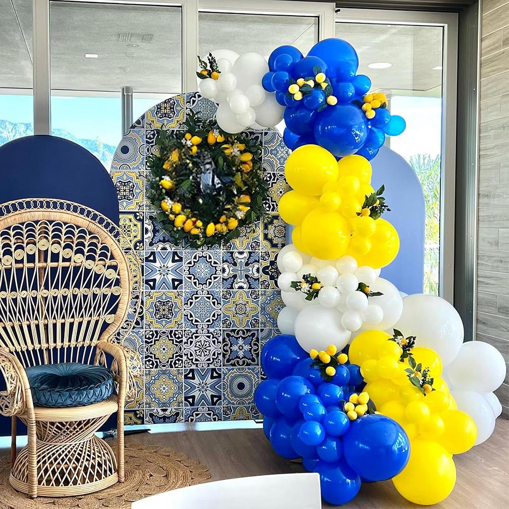 Royal Blue Balloons Garland Kit Yellow Balloon Arch Baby Shower Gender Reveal Wedding Anniversary Kids Birthday Party Decoration