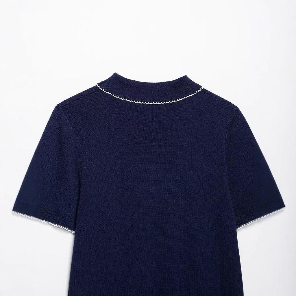 Spring 2025 Women's European & American Style Knit Top: Fashionable, Simple, Versatile