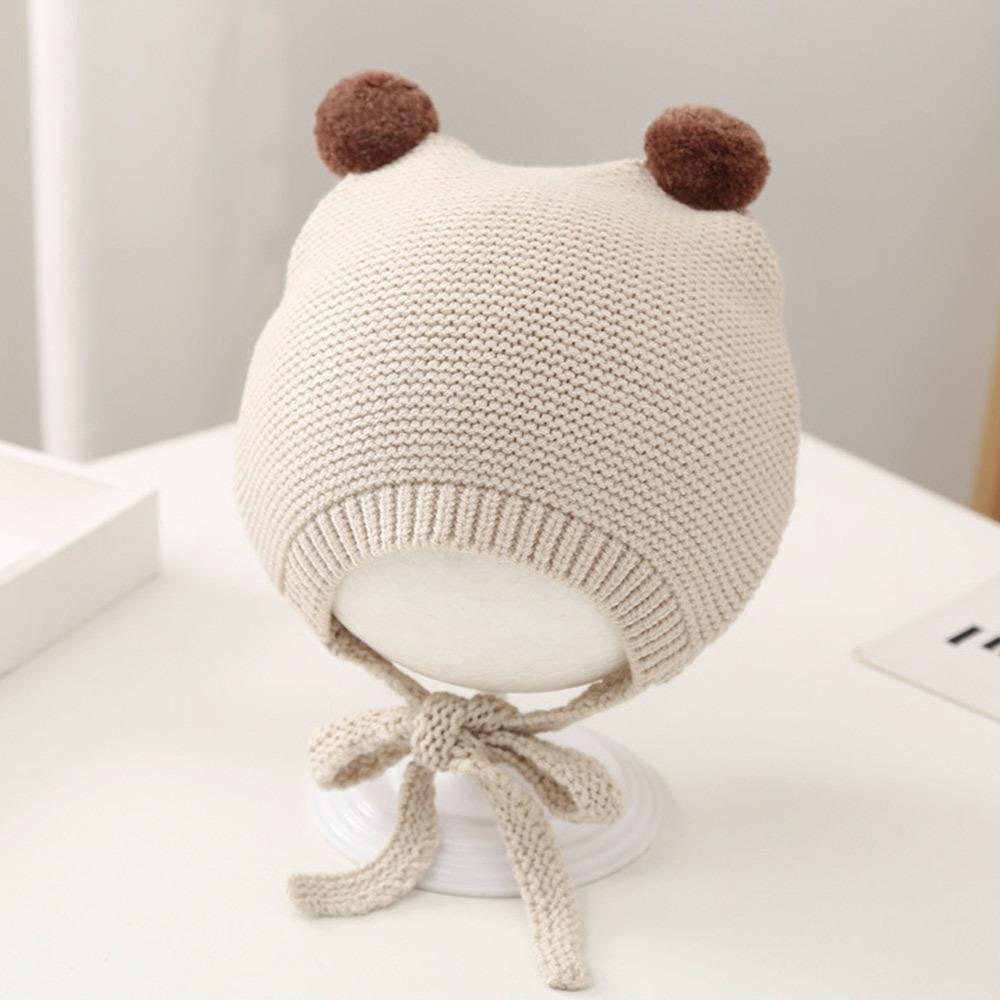 3-24 Months Wool Ball Baby Winter Hats Soft Bonnet Cap Fashion Newborn Ear Protection Cap  Infant