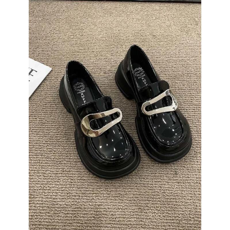 Fashion Cute Kawaii Women's Shoes with Medium Heels Round Toe Platform Loafers Ladies Pumps Young On Sale Stylish Genuine Mark Wholesale