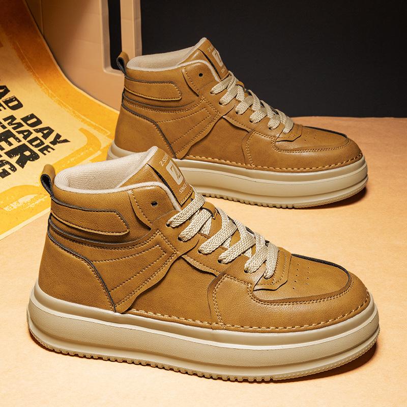 Winter 2024 New Martin Boots Men's High-top British Style Retro Leather Shoes Casual Trend Versatile Tooling Boots