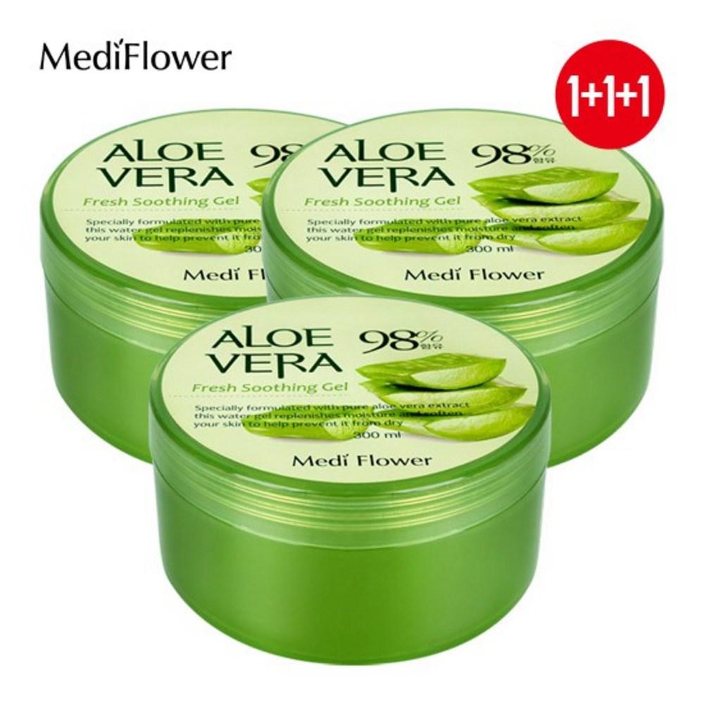 Mediflower Aloe Vera 98% Fresh Soothing Gel 300mlx3, 300ml, 3 Units