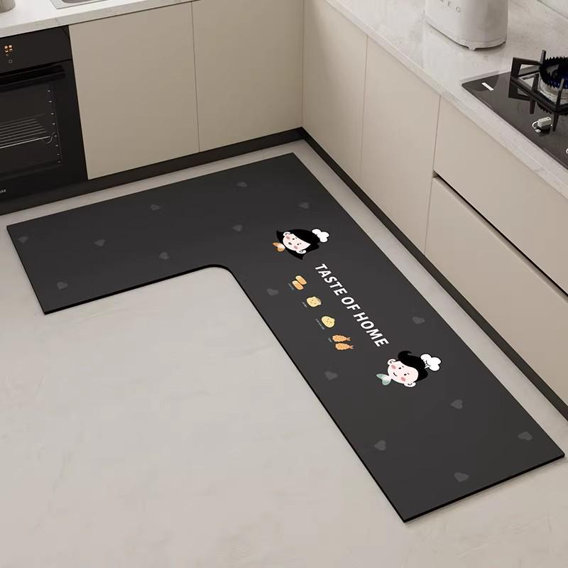 Г-образный абсорбирующий кухонный коврик - мягкий, устойчивый к грязи, простой в уходе, напольный коврик с диатомовой грязью