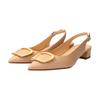 Pumps Pointed Toe Buckle Back Band Beige Cm [Fabiorsconi] Women's 24.0