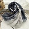 Wool Scarf New Solid Color Handmade Hanging Dye Women's Gradual Change of Color Soft High-end Silk Scarf Travel Photography with Shawl