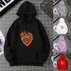 2025 Love Fire Graphic Print Hoodie Pure Cotton High Quality Loose Shoulder Hooded Sweater Trend New Fashion Sweatshirt CYXX291