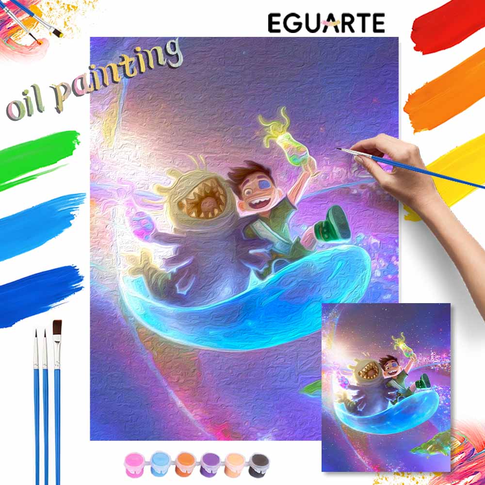 Disney Oil Painting Art Painting Set Space Adventure Home Wall Decor Handmade Gift