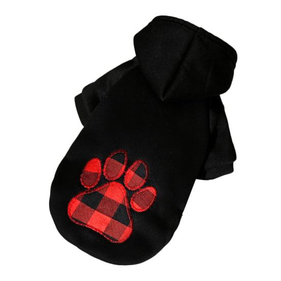 Dog Hoodies Plaid Love Heart Pattern Warm Fashion Pullover Pet Sweatshirt Winter Two-legged Clothes for Small Medium Large Dogs