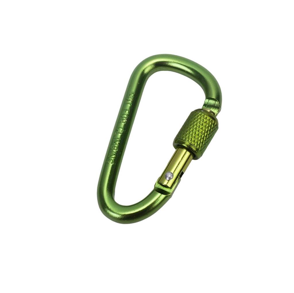 Outdoor Aluminum Alloy D-Shaped Carabiner Quickdraw No. 6 with Locking Keyring Backpack Buckle Wind Rope Clip