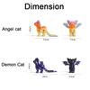 Multi-Jointed Movable Cat Figurines Demon Angel Cats Cat Model Figures  Cat Lovers Collector