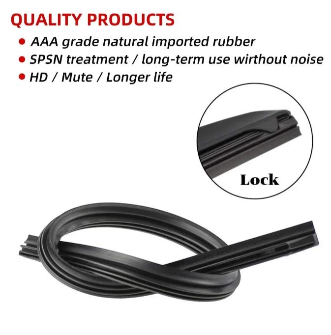 1PCS OEM Quality Premium Auto Car All Seasons Windshield Wiper Blades Refills Natural Rubber Strips for 3 StageType of Wiper Blade 14"-28"