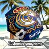 Custom Name Personalized Real Madrid CF Print Umbrella, Auto Open Close, 8‑Rib Sturdy Frame, Commute Camping Hiking Use, Birthday Gift
