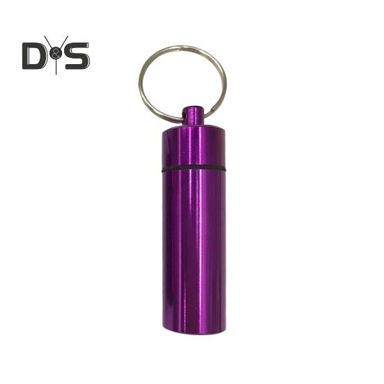 Брелок-подвеска, водонепроницаемый алюминиевый сплав, флакон для таблеток, герметичный секретный контейнер, держатель для путешествий на открытом воздухе с петлей для подвешивания