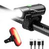 USB-заряжаемый комплект освещения для велосипеда: передний фонарь + задний фонарь