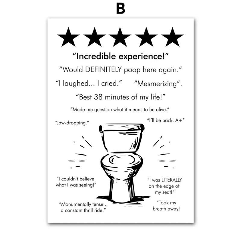 Wall Art Mural Canvas Painting Funy Toilet Boy Black White Nordic Posters Prints Wall Pictures Living Room Bathroom Club Decor